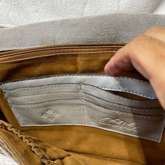 Patricia Nash Handcrafted Beige Tooled Leather Crossbody Bag Adjustable Strap - Picture 10 of 11